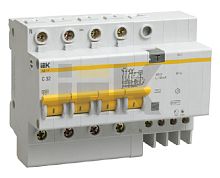 Выключатель автоматический дифференциальный АД14 4п 16А C 300мА тип AC (5 мод) | код. MAD10-4-016-C-300 | IEK 